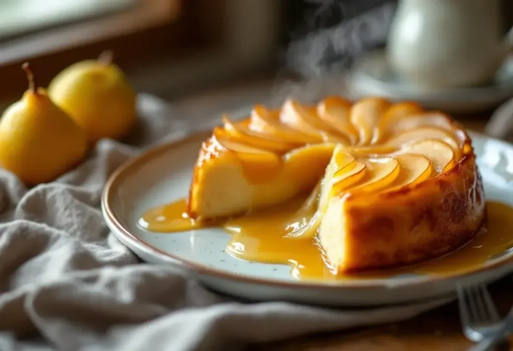 Fondant aux poires, au cœur coulant et croûte bien dorée : un dessert élégant, tout en douceur à partager