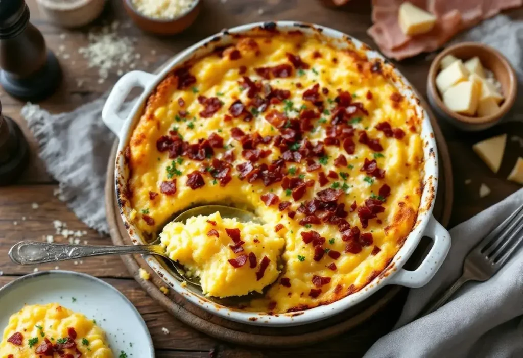 Polenta gratinée : recette ultra crémeuse au gorgonzola et pancetta