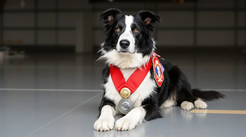 Lors d'une cérémonie traditionnelle, ce chien pompier reçoit une distinction insolite en Lot-et-Garonne
