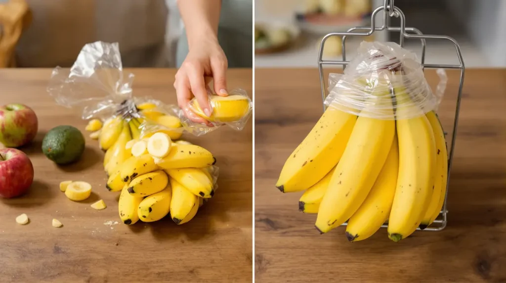 « Elles ne noircissent plus » : mon astuce toute simple pour garder vos bananes bien jaunes et fraîches plus longtemps