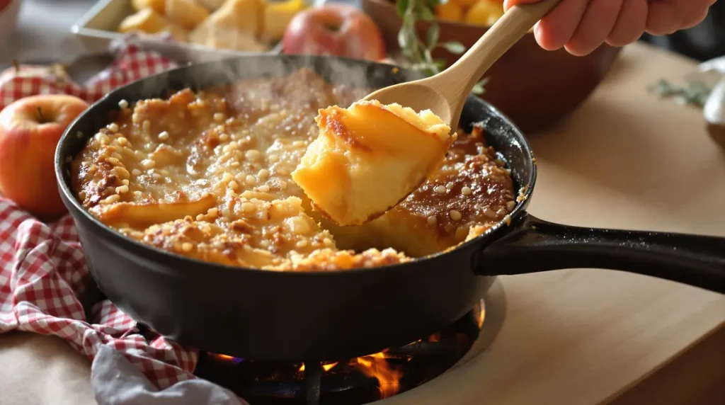 Je prépare ce gâteau aux pommes à la poêle : ultra simple, rapide, sans four et tellement réconfortant